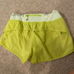 Yellow lululemon shorts